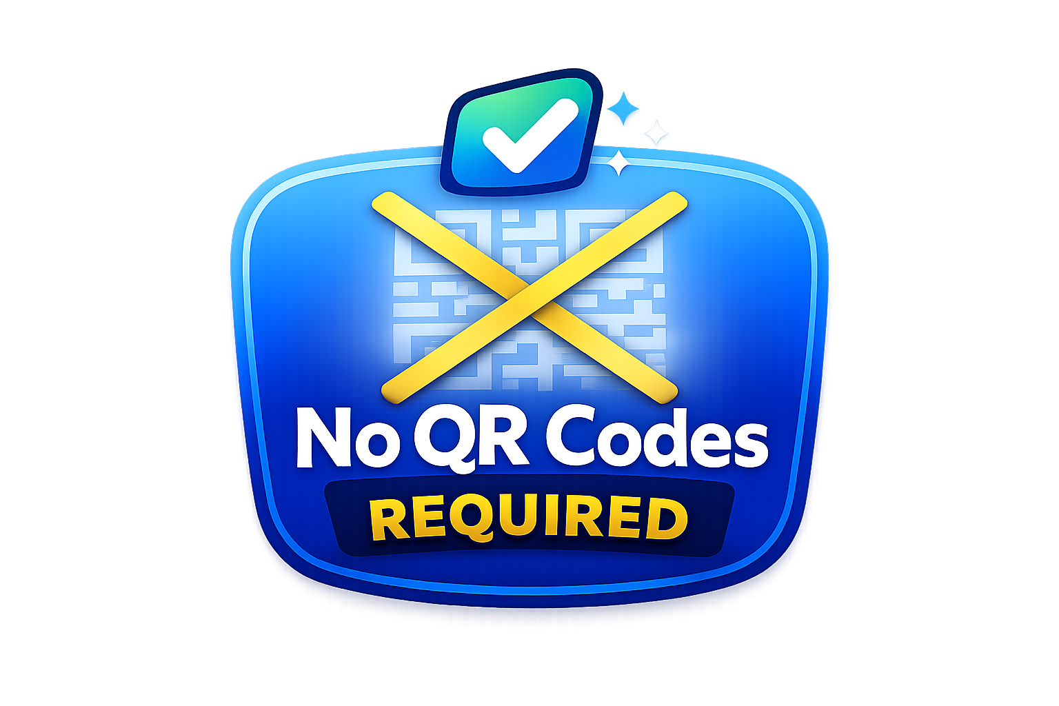 No QR codes required